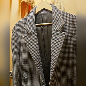 3/4 Men's  top coat elegant Houndstooth Club Monaco